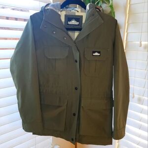 Penfield Green Military Field Coat with Structured Collar